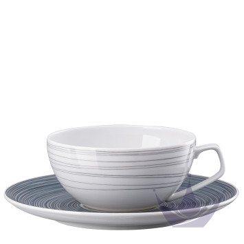 Чашка чайная с блюдцем 0,24л коллекции TAC Stripes 2.0 бренда Rosenthal