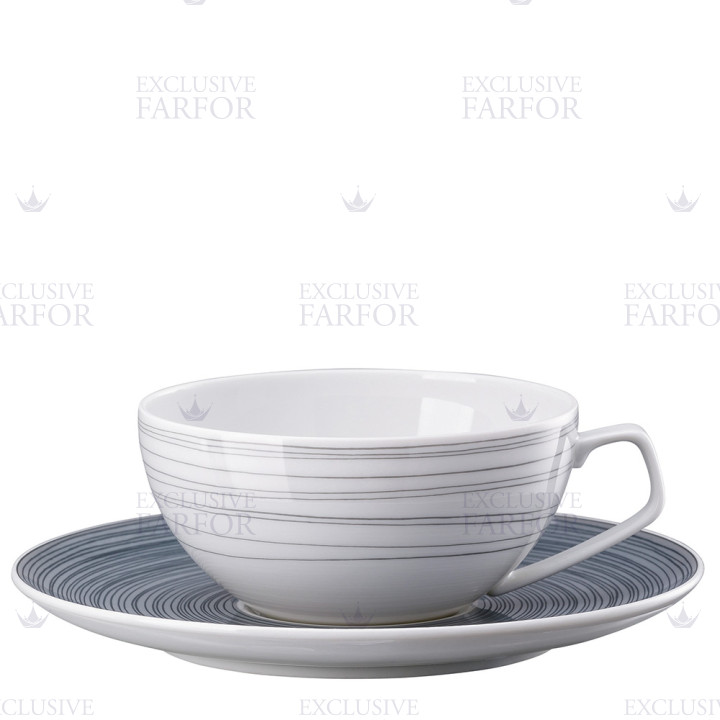 Чашка чайная с блюдцем 0,24л коллекции TAC Stripes 2.0 бренда Rosenthal