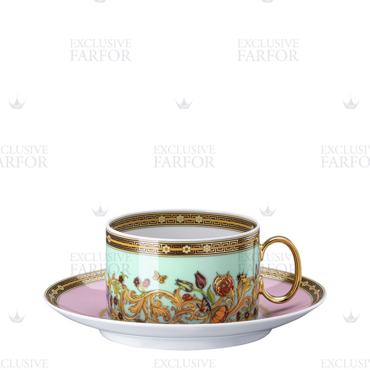 Чашка чайная с блюдцем 0,2л коллекции Le Jardin de Versace бренда Rosenthal Versace
