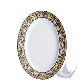 Блюдо овальное 40см коллекции Medusa blue бренда Rosenthal Versace