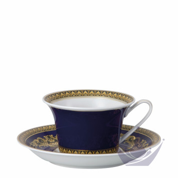Чашка чайная с блюдцем 0,22л коллекции Medusa blue бренда Rosenthal Versace