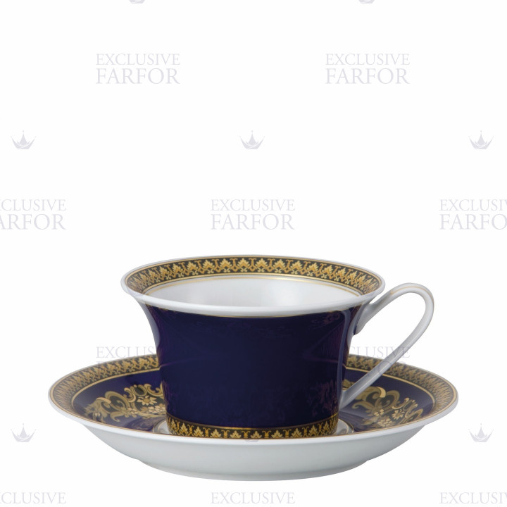 Чашка чайная с блюдцем 0,22л коллекции Medusa blue бренда Rosenthal Versace