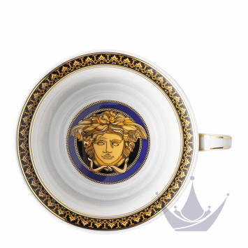 Чашка чайная с блюдцем 0,22л коллекции Medusa blue бренда Rosenthal Versace