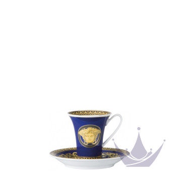 Чашка эспрессо с блюдцем 0,09л коллекции Medusa blue бренда Rosenthal Versace