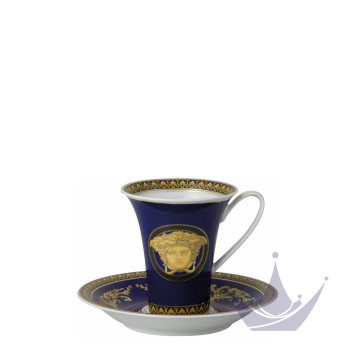 Чашка кофейная с блюдцем 0,18л коллекции Medusa blue бренда Rosenthal Versace