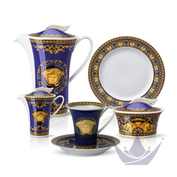 Кофейный сервиз на 6 персон коллекции Medusa blue бренда Rosenthal Versace