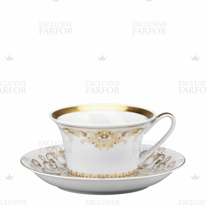 Чашка чайная с блюдцем 0,22л коллекции Medusa Gala Gold бренда Rosenthal Versace