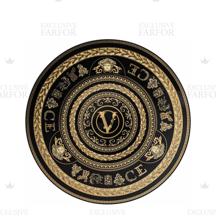 Тарелка подстановочная 33см коллекции Virtus Gala Black бренда Rosenthal Versace
