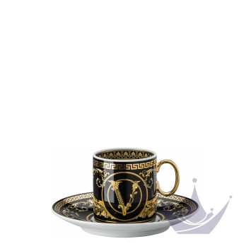 Чашка эспрессо с блюдцем 0,1л коллекции Virtus Gala Black бренда Rosenthal Versace