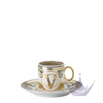 Чашка эспрессо с блюдцем 0,1л коллекции Virtus Gala White бренда Rosenthal Versace