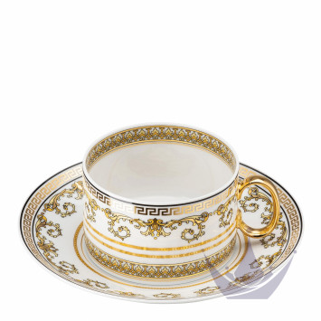Чашка чайная с блюдцем 0,2л коллекции Virtus Gala White бренда Rosenthal Versace