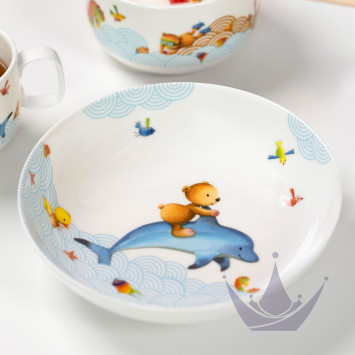 Тарелка глубокая детская 18,5см коллекции Happy as a Bear бренда VB