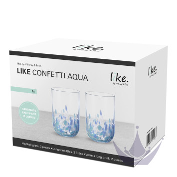 Стакан лонгдринк 0,3л, 2шт. коллекции Like Confetti Aqua бренда VB