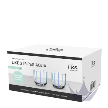 Стакан для воды 0,2л, 2шт. коллекции Like Stripes Aqua бренда VB
