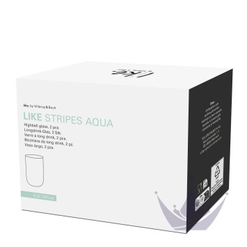 Стакан лонгдринк 0,3л, 2шт. коллекции Like Stripes Aqua бренда VB