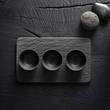 Набор 3 чаши для соуса с подносом 28см коллекции Manufacture Rock бренда VB