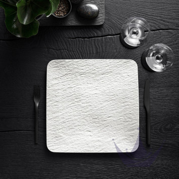 Блюдо сервировочное квадратное 32см коллекции Manufacture Rock Blanc бренда VB