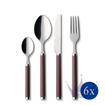 Набор столовых приборов из 24 предметов коллекции Play! Chocolate Brown 