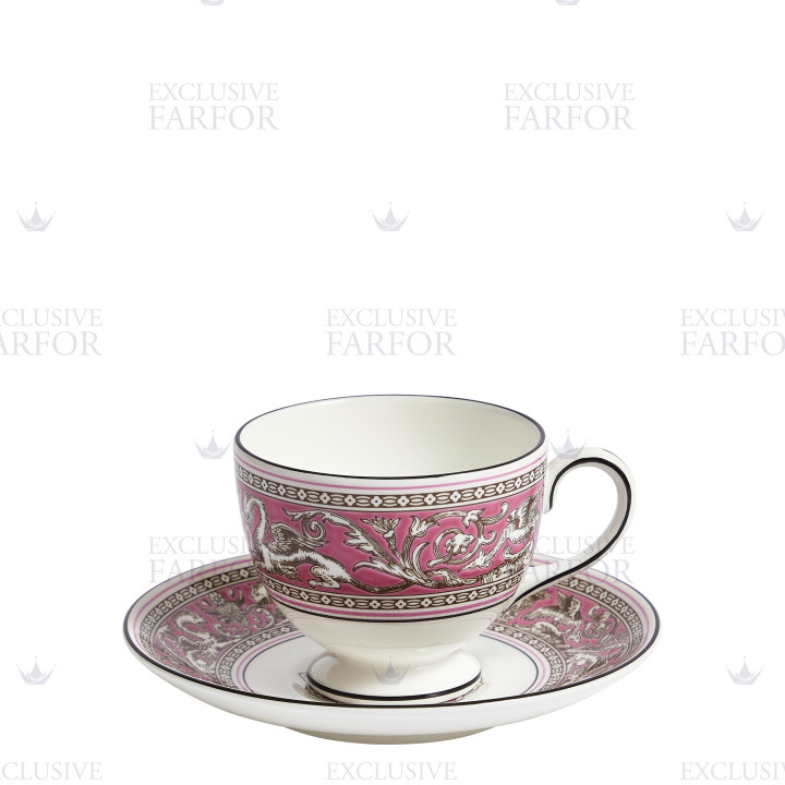 Чашка чайная с блюдцем 174мл коллекции Florentine Fuchsia бренда Wedgwood