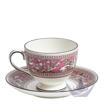 Чашка чайная с блюдцем 174мл коллекции Florentine Fuchsia бренда Wedgwood