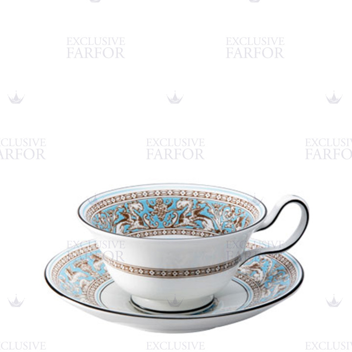 Чашка чайная с блюдцем  коллекции Florentine Turquoise бренда Wedgwood
