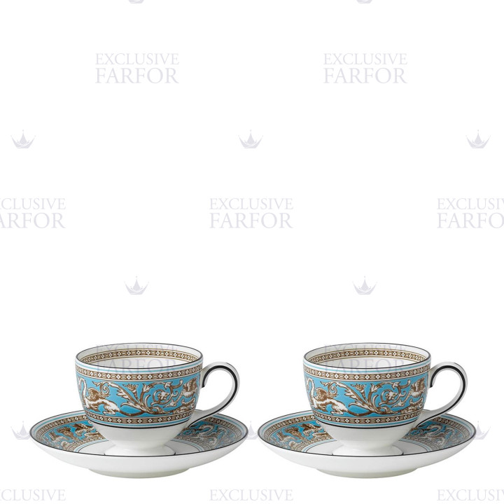 Чашка чайная с блюдцем 150мл, 2шт. коллекции Florentine Turquoise бренда Wedgwood