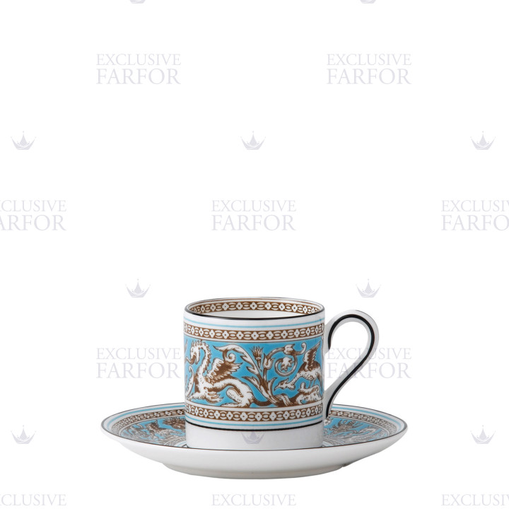 Чашка эспрессо с блюдцем 75мл коллекции Florentine Turquoise бренда Wedgwood