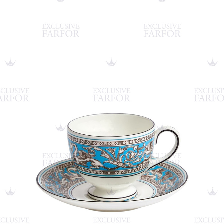 Чашка чайная с блюдцем 174мл коллекции Florentine Turquoise бренда Wedgwood