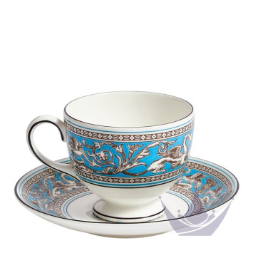 Чашка чайная с блюдцем 174мл коллекции Florentine Turquoise бренда Wedgwood