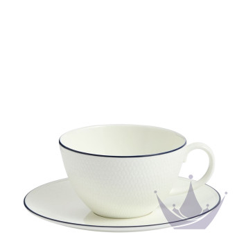 Чашка чайная с блюдцем 260мл коллекции Gio Blue Line бренда Wedgwood