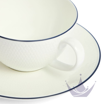 Чашка чайная с блюдцем 260мл коллекции Gio Blue Line бренда Wedgwood