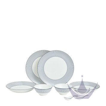 Набор из 8 предметов коллекции Gio Pinstripe White бренда Wedgwood