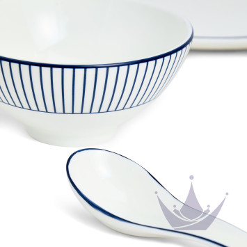Набор из 8 предметов коллекции Gio Pinstripe White бренда Wedgwood