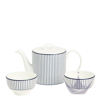 Набор чайный из 3 предметов коллекции Gio Pinstripe White бренда Wedgwood