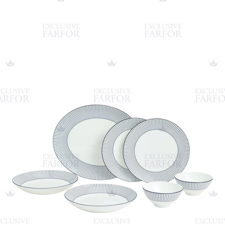 Набор из 7 предметов коллекции Gio Pinstripe White бренда Wedgwood