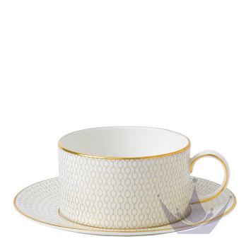 Чашка чайная с блюдцем 180мл коллекции Gio Gold бренда Wedgwood