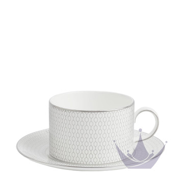 Чашка чайная с блюдцем 200мл коллекции Gio Platinum бренда Wedgwood