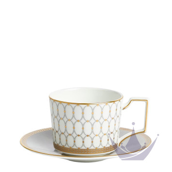Чашка чайная с блюдцем 250мл коллекции Renaissance Grey бренда Wedgwood