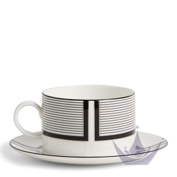 Чашка чайная с блюдцем 235мл коллекции Vera Wang - Luxe Graphite бренда Wedgwood