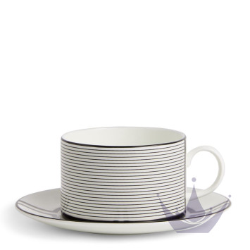 Чашка чайная с блюдцем 235мл коллекции Vera Wang - Luxe Graphite бренда Wedgwood