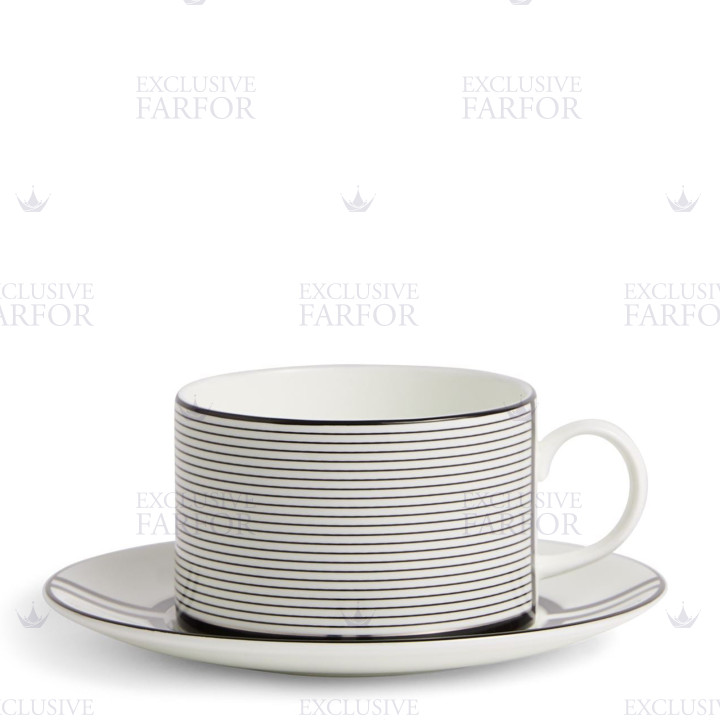 Чашка чайная с блюдцем 235мл коллекции Vera Wang - Luxe Graphite бренда Wedgwood