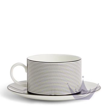 Чашка чайная с блюдцем 235мл коллекции Vera Wang - Luxe Graphite бренда Wedgwood