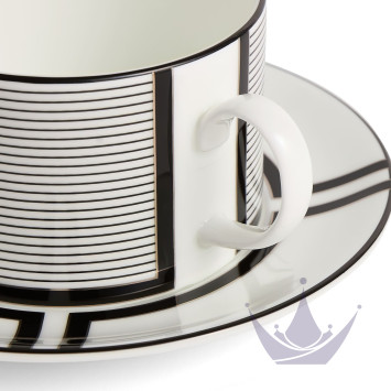Чашка чайная с блюдцем 235мл коллекции Vera Wang - Luxe Graphite бренда Wedgwood