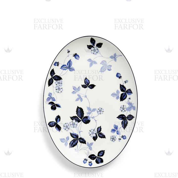 Блюдо овальное 30см коллекции Wild Strawberry Inky Blue бренда Wedgwood