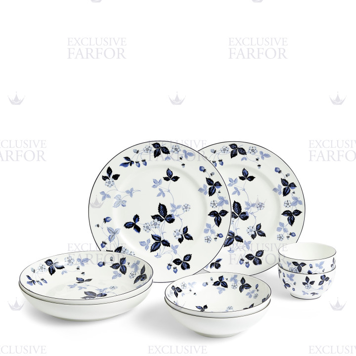 Набор из 8 предметов коллекции Wild Strawberry Inky Blue бренда Wedgwood