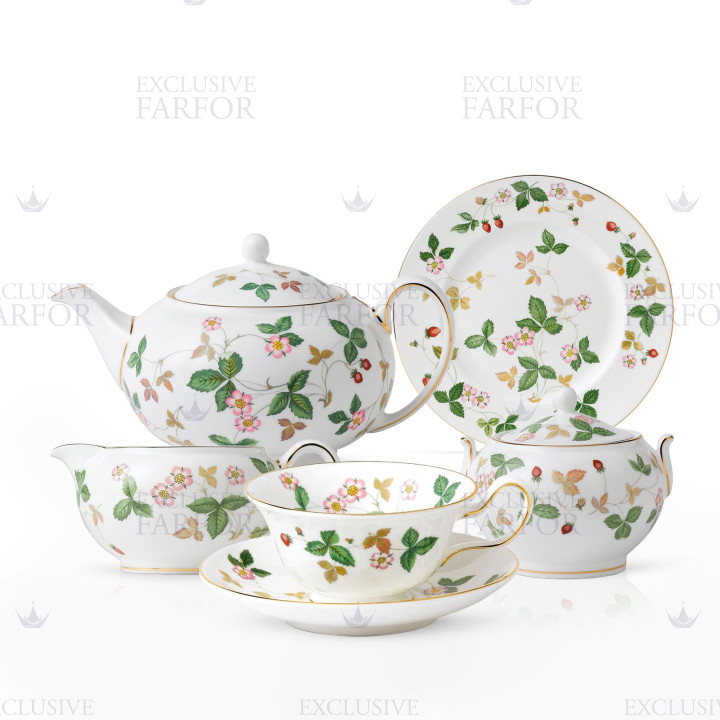Чайный сервиз на 4 персоны коллекции Wild Strawberry бренда Wedgwood