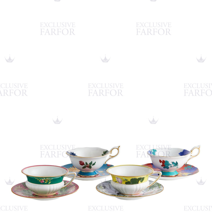 Чашка чайная с блюдцем 140мл, 4шт. коллекции Wonderlust бренда Wedgwood