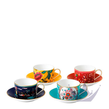 Чашка чайная с блюдцем 150мл, 4шт. коллекции Wonderlust бренда Wedgwood